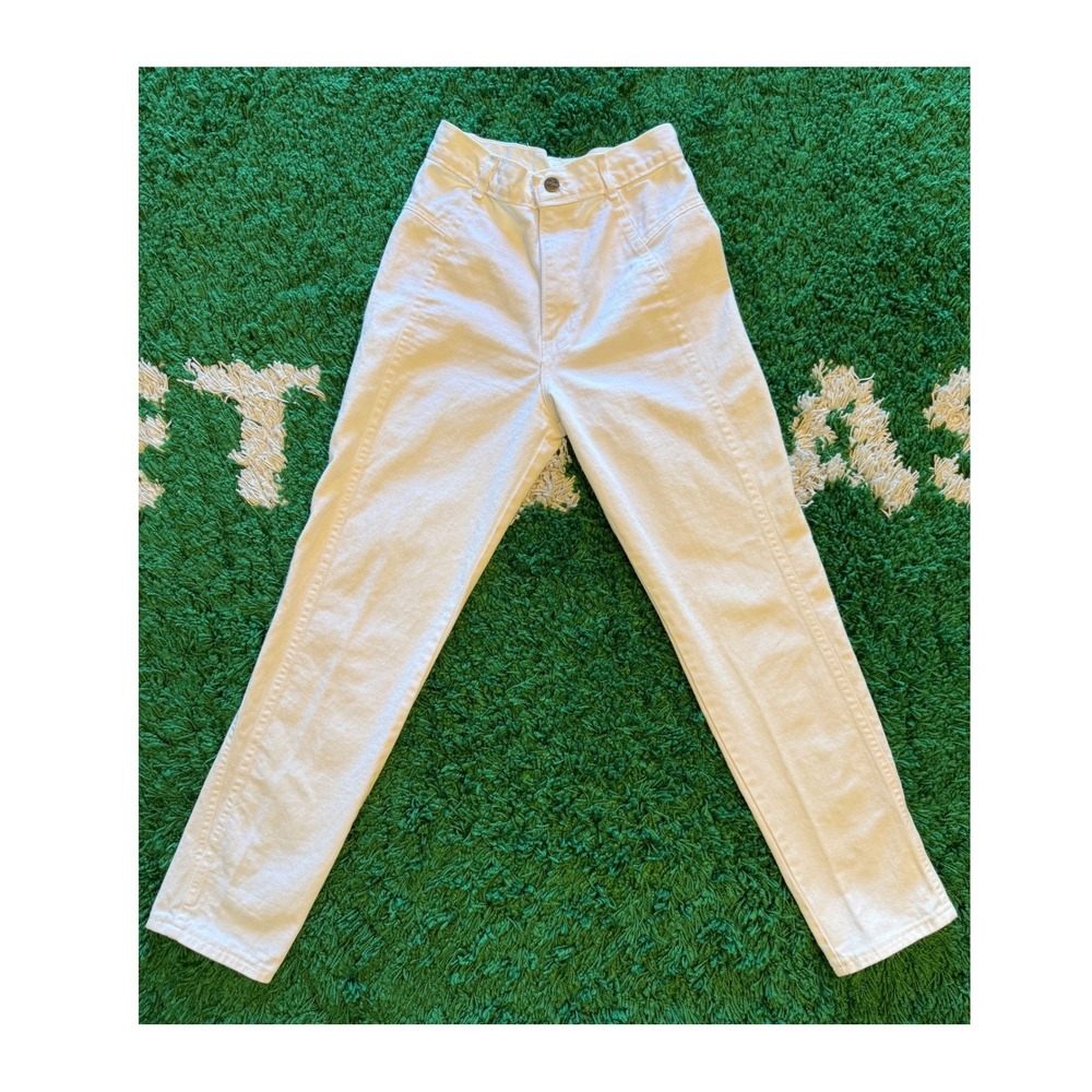 Chic Jeans Kids 14 White Excellent Vintage High Waist‎ Tapered Leg Made in USA